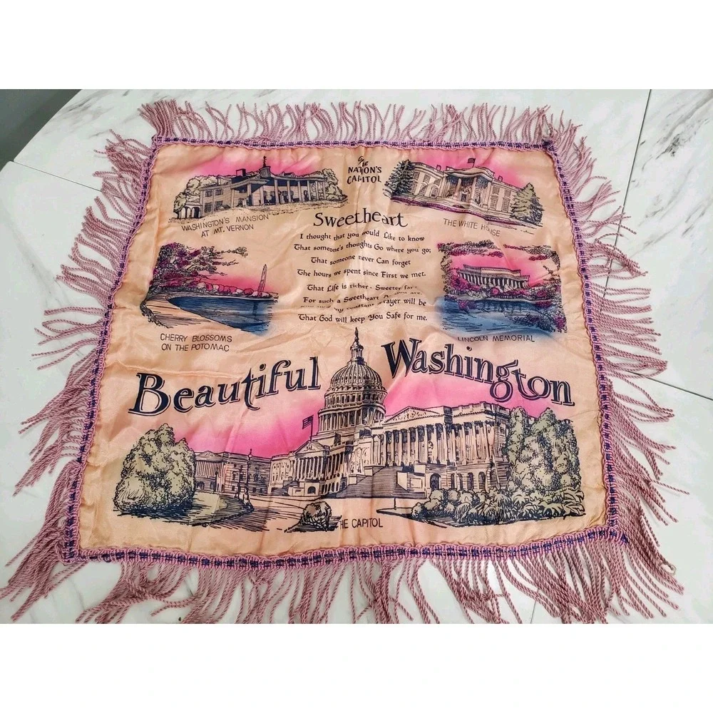 Vintage Washington State souvenir pillow cover - 16